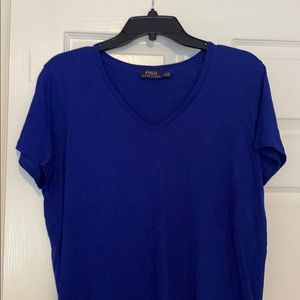 Blue V-Neck Polo shirt